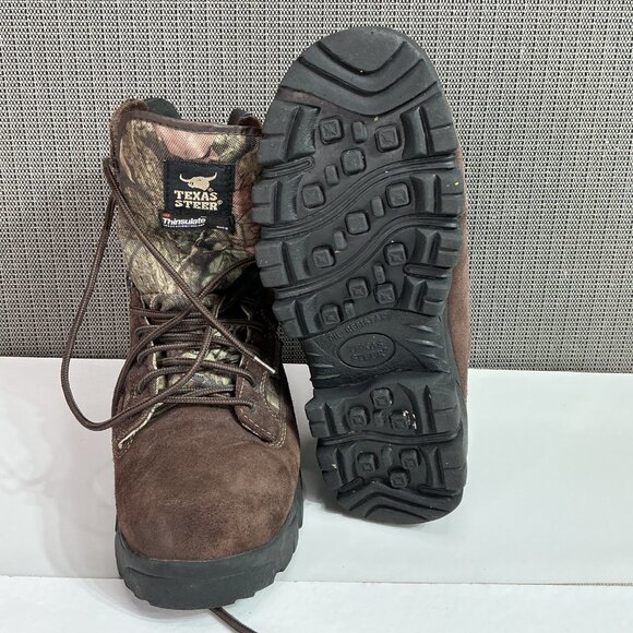 Texas Steer Camo Suede KIRIT Waterproof Work Hunting Boots Men's size 7.5W - Picture 7 of 7